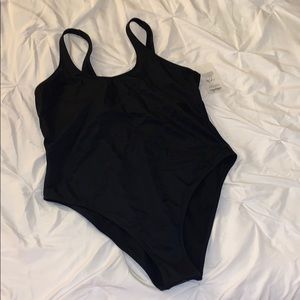 Swimsuits For All Black Sexy High Leg One Piece NWT